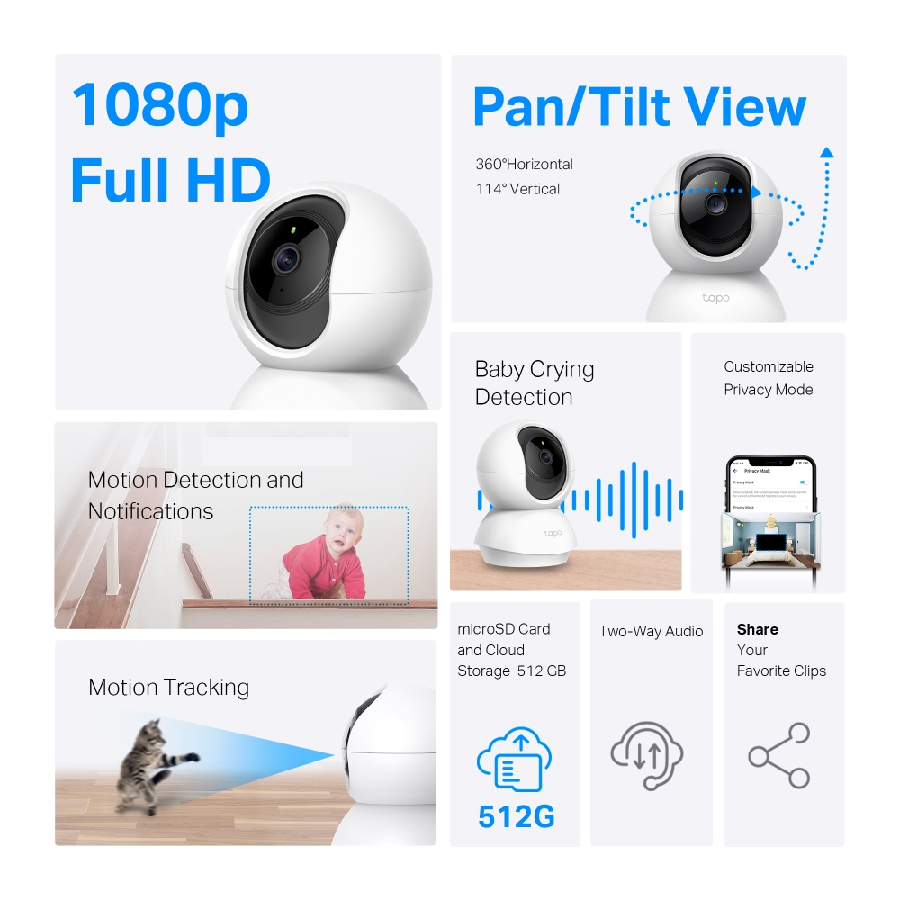 Camera de supraveghere interior TP-Link TAPO C200, dome, IP, 2MP, 4mm, IR 10m, TAPO C200MGN - imagine 3
