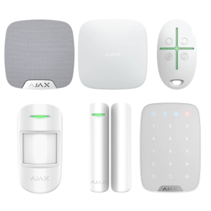 Kit AJAX Alb - 2 zone + sirenă interior și tastatură