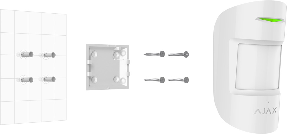 Detector Wireless PIR si Geam Spart Ajax CombiProtect Alb - imagine 3