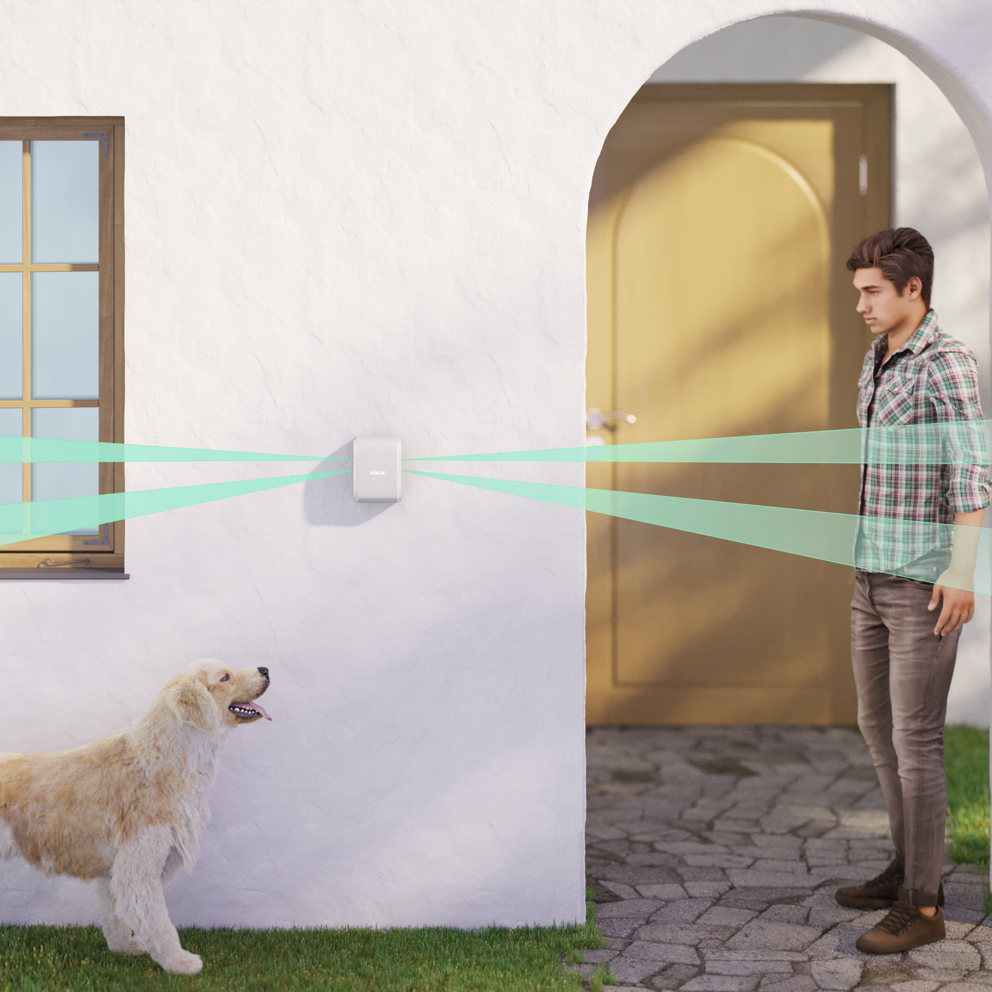 Detector wireless de miscare tip cortina Ajax DualCurtain Outdoor Alb - imagine 3