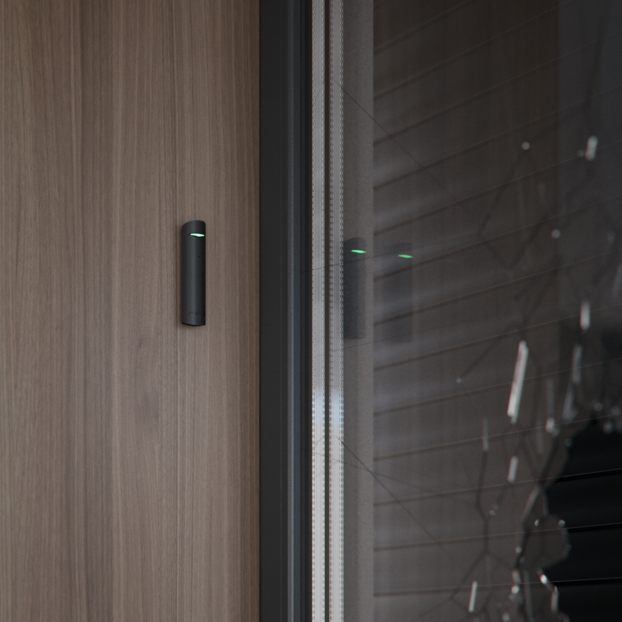 Detector cu fir Geam Spart Ajax GlassProtect Fibra Negru - imagine 2