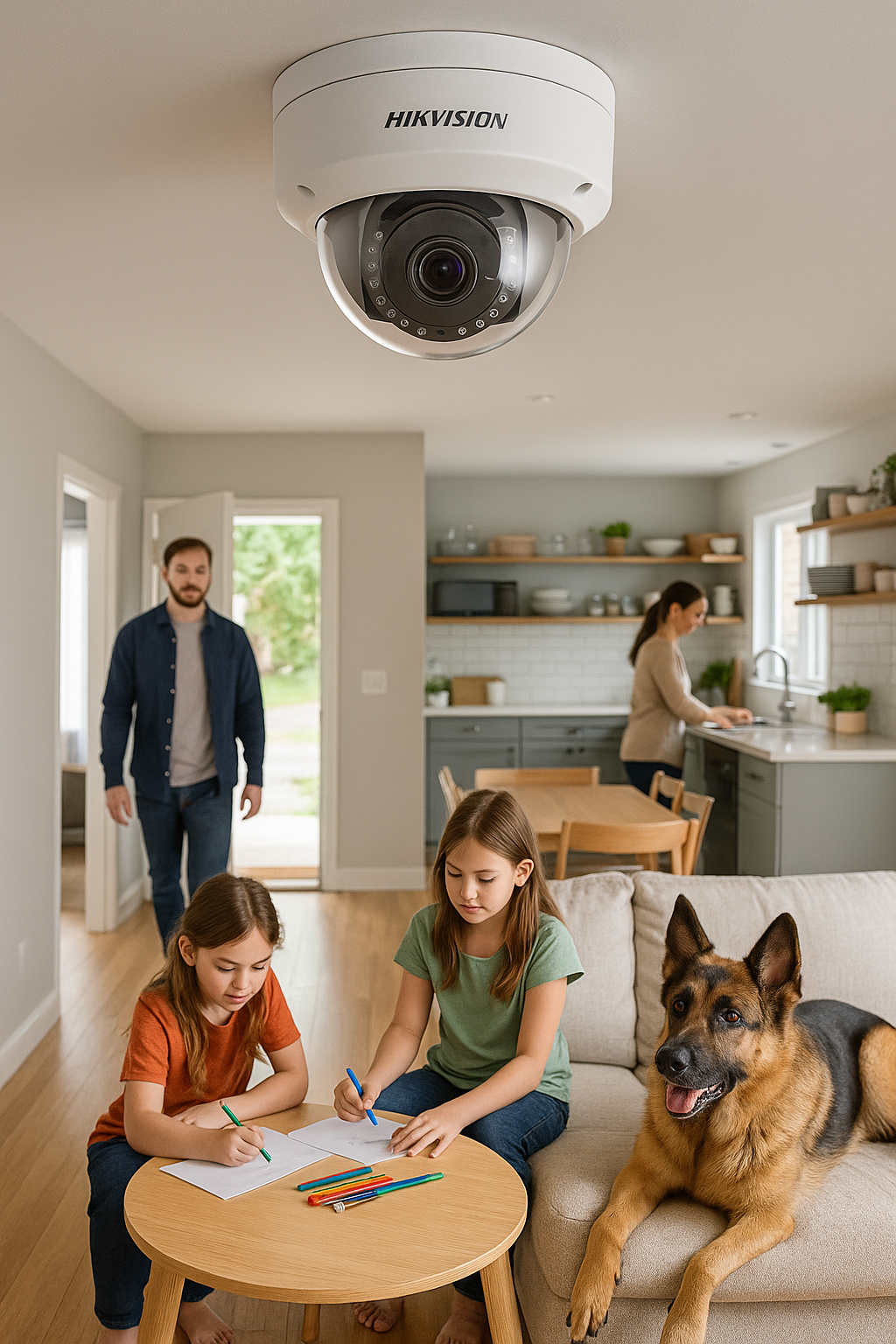 Cameră de supraveghere interior Hikvision, dome, IP, 2MP, 2.8MM, IR 30m DS-2CD1121-I2FMGN - imagine 2