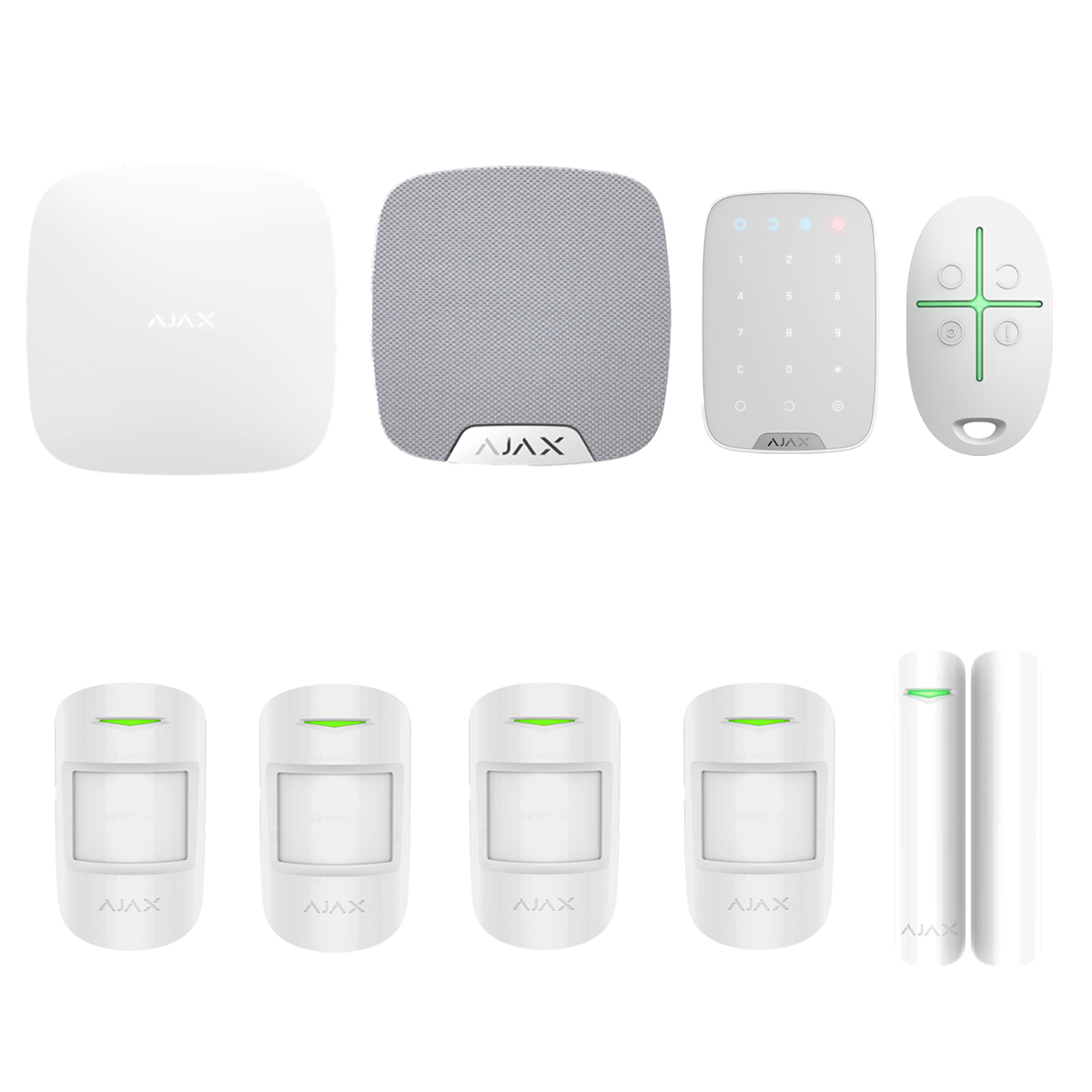 Kit AJAX Alb - 5 zone + sirenă interior și tastatură