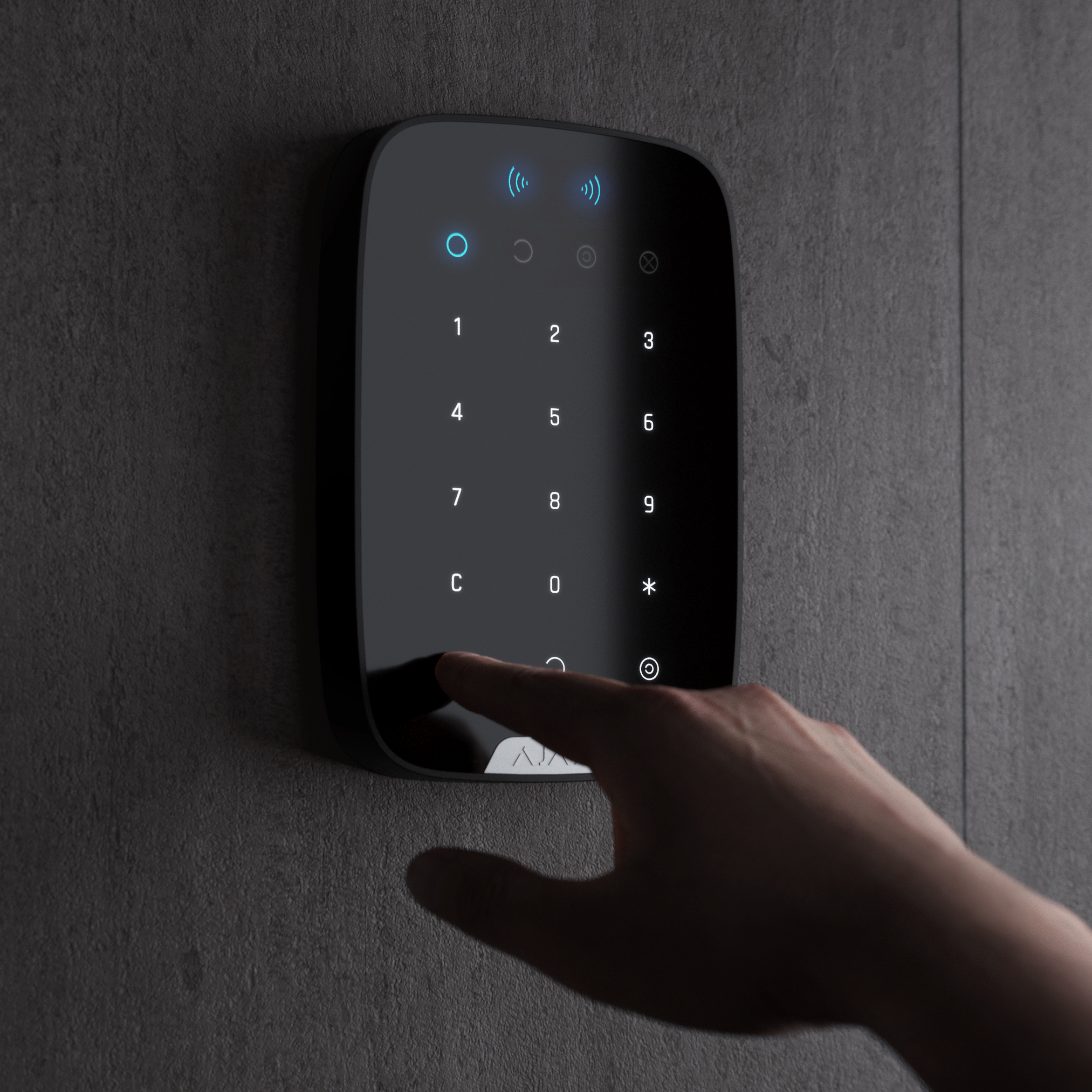 Tastatura Wireless cu cititor carduri Ajax Keypad Plus Neagră - imagine 4