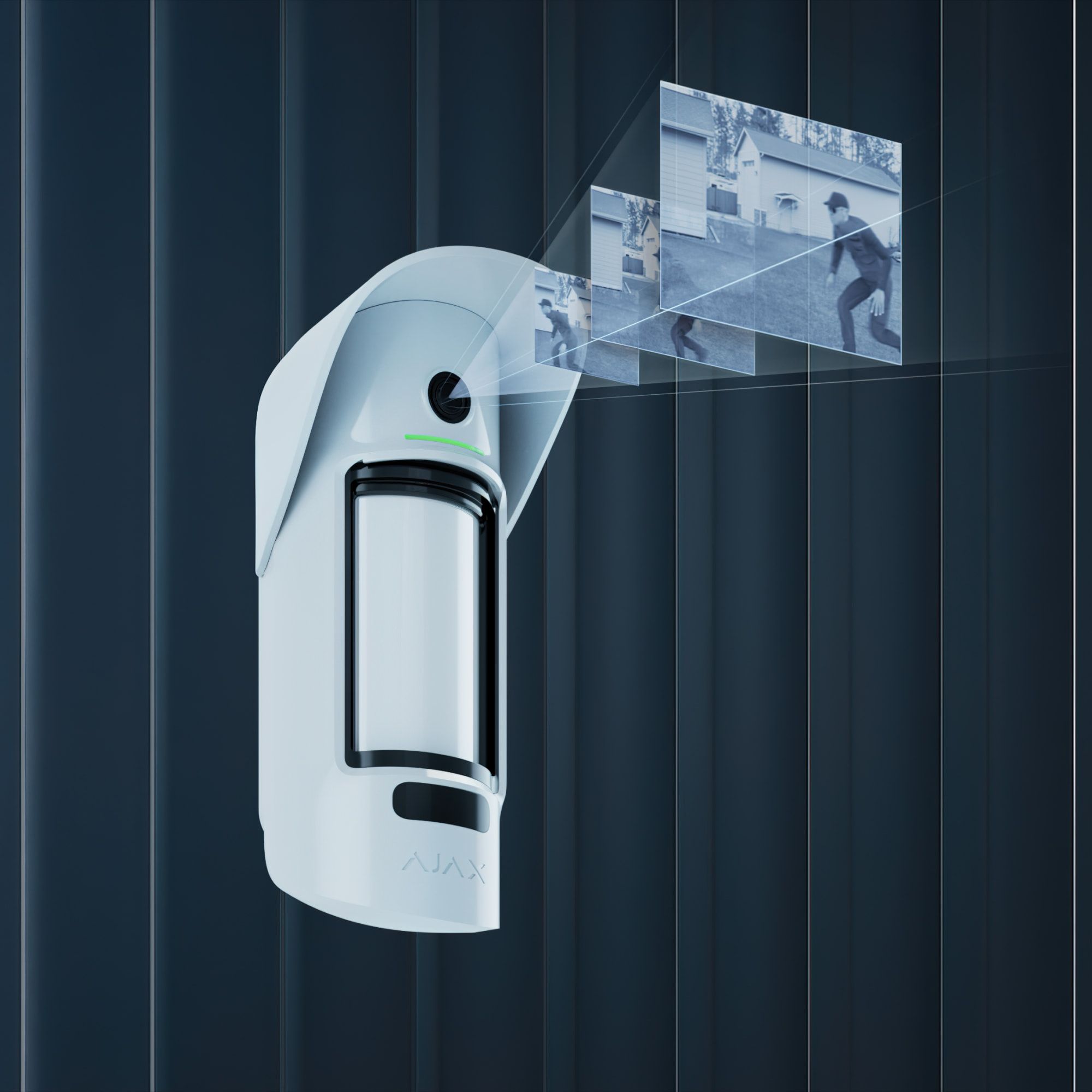 Detector Wireless PIR de exterior cu verificare foto la alarma Ajax MotionCam Outdoor PhOD Alb - imagine 4