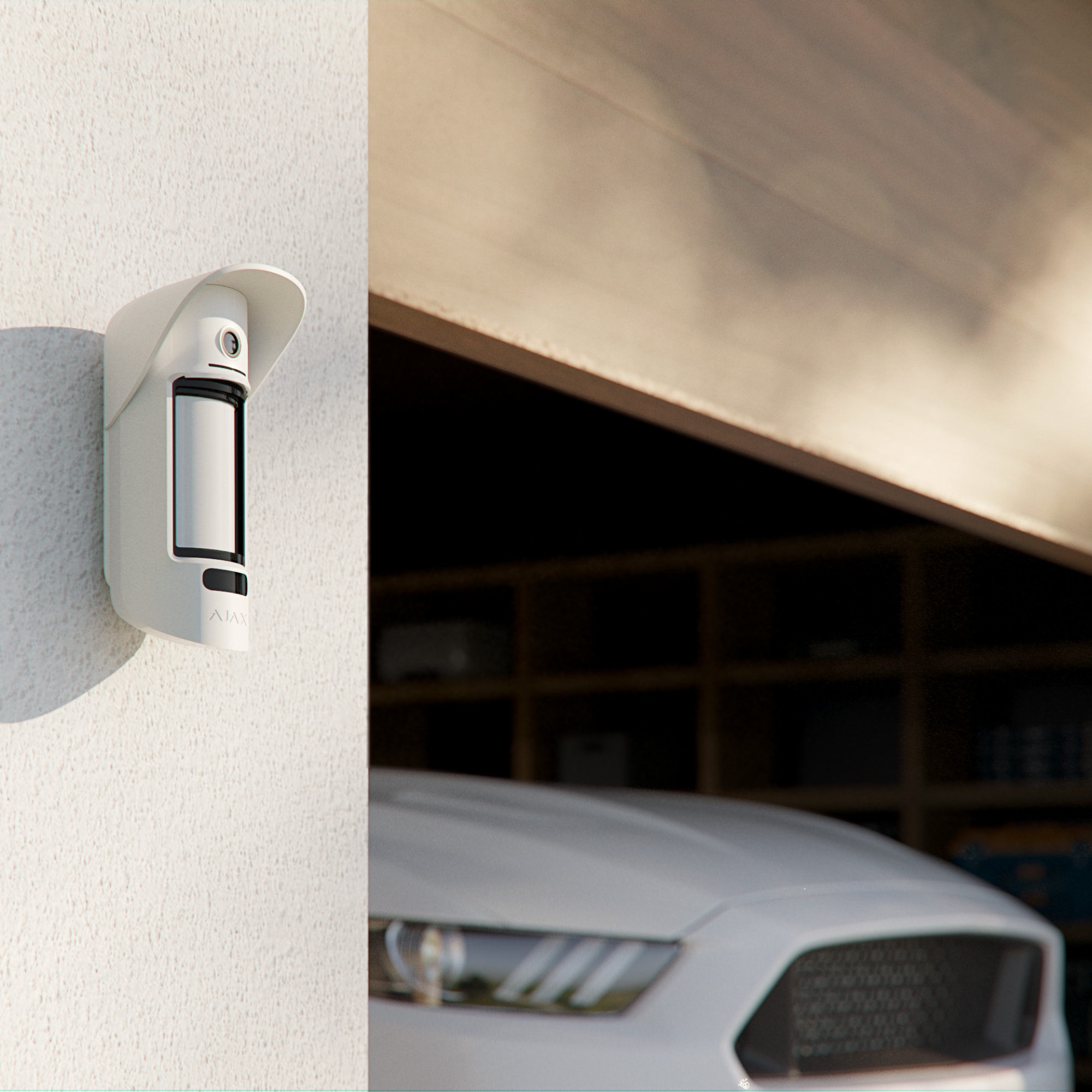 Detector Wireless PIR de exterior cu verificare foto la alarma Ajax MotionCam Outdoor PhOD Alb - imagine 2