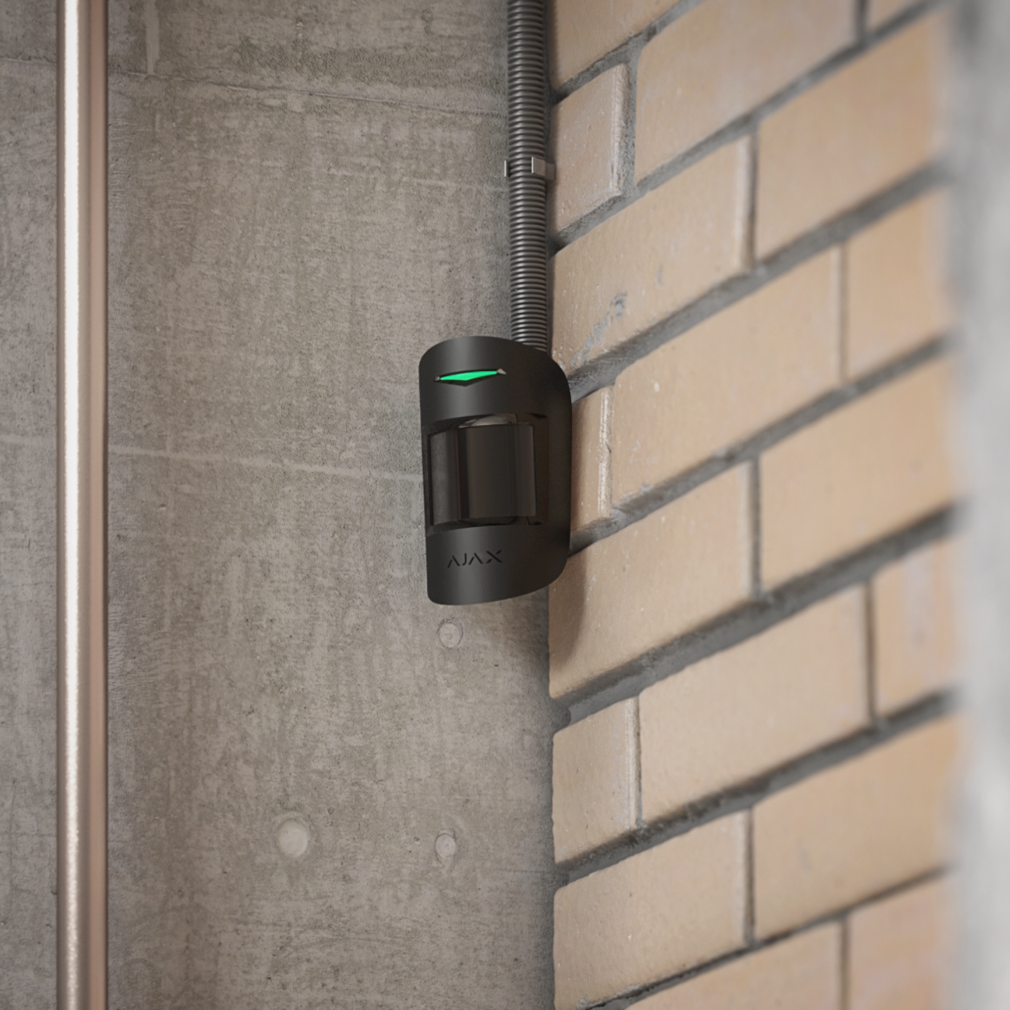 Detector cu fir PIR Ajax MotionProtect Plus Fibra Negru - imagine 2