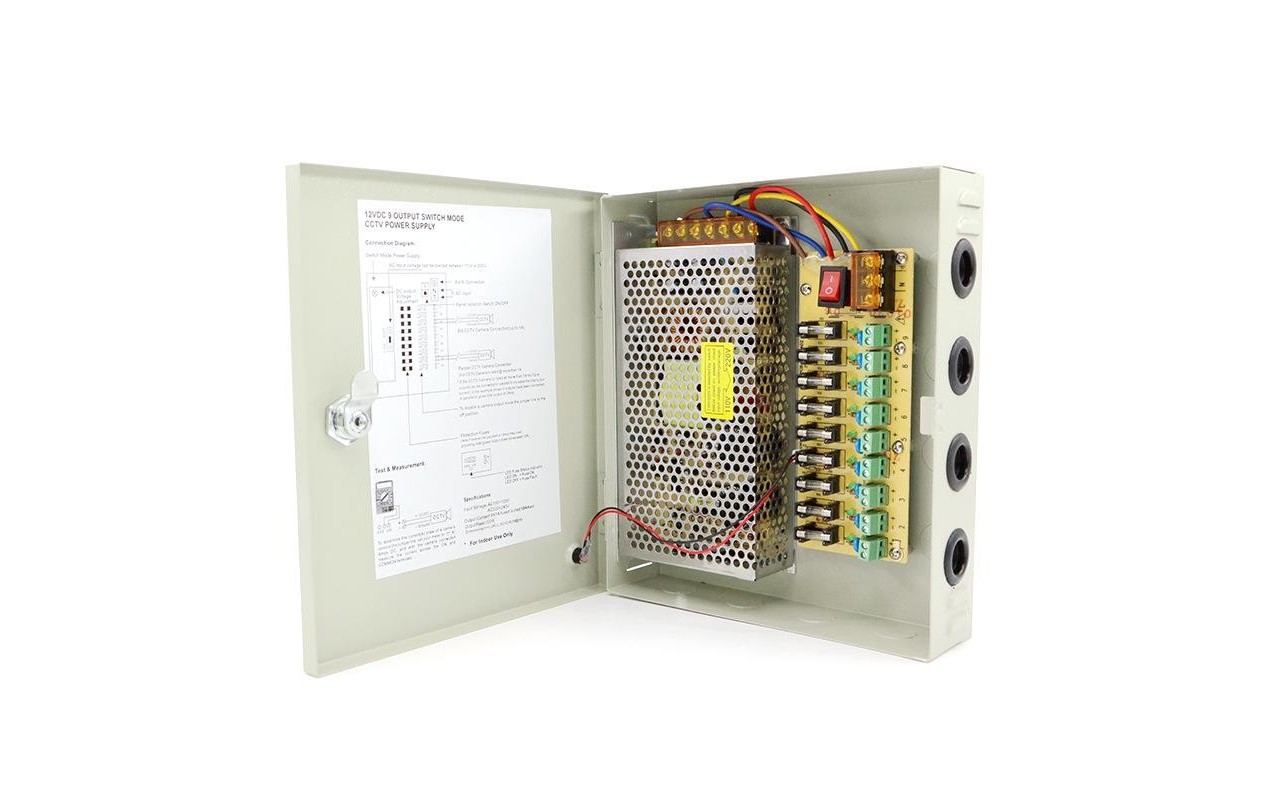 Sursa de alimentare 10A cu 9 iesiri protejate LN-IPS12V10A-9; alimentare 12v; DC
